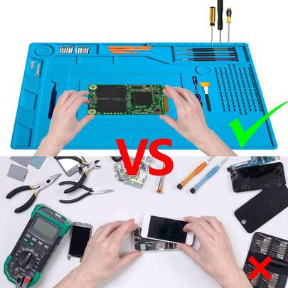 1 tấm lót hàn silicon cách nhiệt chịu nhiệt, tấm lót trạm sửa chữa điện tử, tấm lót chống tĩnh điện cho điện thoại di động, dụng cụ thiết yếu cho người đam mê điện tử, súng hàn, bàn làm việc, điện thoại di động, máy tính xách tay, tấm lót, máy tính cá nhân, dụng cụ sửa chữa máy ảnh