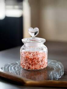 وعاء تخزين طعام زجاجي بشكل قلب 22 أونصة / 32 أونصة / 45.6 أونصة - أنيق، محكم الإغلاق، أوعية الحبوب، أوعية البسكويت، مثالي لمطبخك!