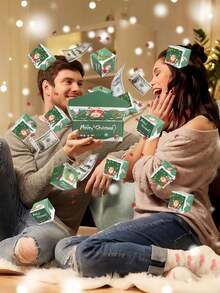 12PCS/SET Christmas Surprise Gift Box Explosion For Money, Christmas Explosion Gift Box, Surprise Pop Up Money Box For Merry, Merry Christmas Money Holders For Cash - Multicolor - View 5