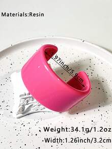 1 chiếc vòng tay thời trang màu hồng cánh sen dành cho nữ, thiết kế hình tròn và bánh răng bất đối xứng, thanh lịch và đa năng, phù hợp với phong cách trưởng thành (Độ lệch kích thước 3mm/0,11 là bình thường) - Màu Hồng Tươi - Xem 20