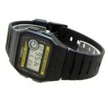 Casio Reloj electrónico para hombre/mujer CASIO - Correa impermeable, calendario, alarma y cronómetro, reloj electrónico cuadrado pequeño retro para estudiantes, material de goma, deportivo y de moda, adecuado para uso diario, F-91W-1