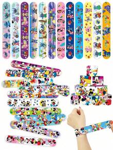 12pcs Stitch Party Slap Bracelets, Party Favors - Multicolor - View 1