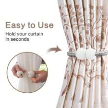 2/6 Stück magnetische Vorhangclips, goldene/silberne runde Kugel magnetische Vorhangclips, ohne Bohren, geeignet für Weihnachts-, Halloween-Vorhangdekoration, mit hochelastischer Federdrahtinnen