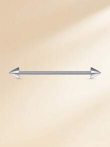 1pc Funky Stainless Steel Spiked 14G Industrial Barbell For Women Men For Daily Decoration, 32/35/38mm Industrial Piercing Jewelry Cartilage Earring Helix Conch Tragus Iindustrial Bar