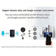 Control remoto inteligente WiFi con graffiti, control remoto inteligente para el hogar universal, control de un solo botón para aire acondicionado, TV, DVD, CD, audio, TV satelital, etc., compatible con Alexa y Assistant, control a través de la aplicación Smart Life, sin necesidad de hub - Negro - Ver 12