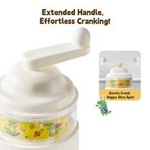 Happy-Star Dinosaur Shaped Manual Ice Shaver: Easy 4-Step Crank Operation, ABS Material, Shaves Smooth Ice Flakes! Extra Long Handle, Smooth Rotation, Fun Design With Dinosaur Shape. Can Also Be Used As A Bowl, No Electricity Needed. Enjoy Shaved Ice At Home, Essential For Gatherings!