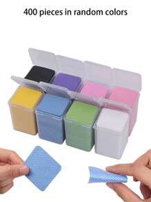 50/200片装卸甲油棉片、美甲及睫毛延长用品、卸睫毛胶湿巾、清洁棉片、卸甲油清洁棉片