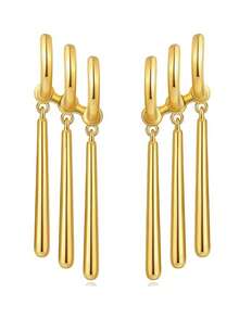 Aretes de personaje de anime, unisex, adecuados para cosplay - Solo se necesita un orificio en la oreja - Aretes exclusivos para fans del anime - Dorado - Ver 3