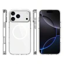 Funda de teléfono magnética Magsafe compatible con iPhone 17 Air 16 E 15 14 13 Pro Max 12 Mini 11, cubierta delgada de acrílico transparente - transparente - Ver 10