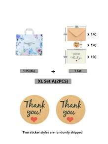 10pcs/50pcs Lavender Blue Floral Print Tote Bags, Lovely Day Print Shopping Plastic Bags, Party Event Clothing Gift Packaging Bags, Upscale Store Packaging Bags, Suitable For Gift Packaging And Giving, Halloween Candy Bag Filler, Halloween Decor, Thank You Bags - Blue - View 12