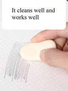 3 piezas de gomas de borrar con forma ovalada y de colores, artículos de papelería creativos, gomas de borrar de estilo minimalista, gomas de borrar limpias para estudiantes - Multicolor - Ver 4