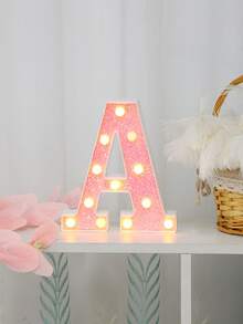 1 件 16 厘米/21 厘米 LED 字母灯，粉色闪烁字母灯，电池供电，房间装饰夜灯，桌面中心装饰，用于卧室、家庭、生日派对装饰、夜间婚礼、生日、圣诞灯、女孩礼物、儿童房装饰、婴儿房装饰、迎婴派对、情人节装饰 - 暖白光 - 查看 17