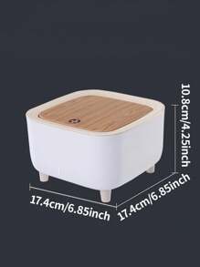 1 个带按压顶盖的垃圾桶，北欧现代废纸篓，适用于厨房、浴室、卧室、客厅、办公室、户外的塑料垃圾桶，防狗垃圾桶...