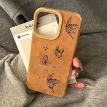 Funda tipo libro de piel sintética mate de lujo con diseño vintage, antideslizante, duradera, color beige claro, agradable al tacto, diseño unisex, compatible con 16/16 Pro/16 Plus/15/15 Plus/15 Pro/15 Pro/14/14 Plus/14 Pro/13/12/12 Pro/11/21 - Marrón - Ver 3