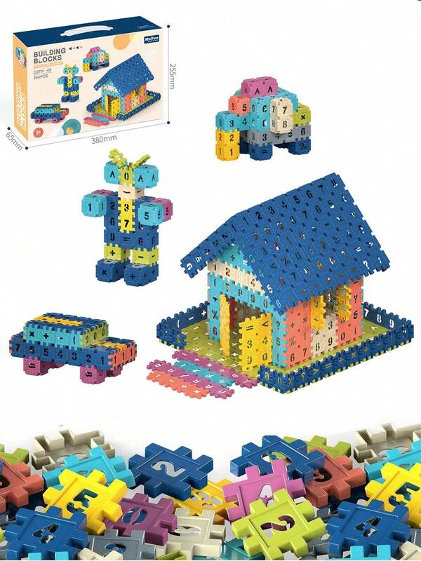 240 pièces Blocs carrés de puzzle DIY/Moyen 3,6 cm Empilage, Jouets sensoriels, Blocs de construction, Blocs de puzzle, Jouets anti-stress pour garçons et filles, Halloween, Cadeaux d'anniversaire de Noël, Coffret cadeau