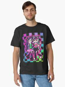 Danganronpas T-Shirt, Scenecore Bandaid T-Shirt,Gamer Art Cotton Tee For Men & Women - Soft Unisex Crewneck T-Shirt With Retro Pixel Character Print - Breathable & Machine Washable - Perfect Gift For ESports Fans & Gaming Conventions - 黑色 - 查看 1