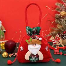 1个圣诞糖果袋可爱腰带礼品袋，可爱娃娃节日零食袋，适合派对装饰用品（图片颜色已加深，袋子颜色不是那么鲜艳，） - 彩色 - 查看 2