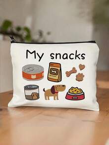 Saco de Armazenamento de Petiscos para Cachorro, Saco de Presente para Animais de Estimação, Saco de Armazenamento de Itens para Animais de Estimação com Padrão Fofo de Petiscos para Animais de Estimação, Saco com Zíper Leve, Adequado para Viagens e Uso Diário, Perfeito para Brinquedos, Petiscos e Guias de Animais de Estimação - O Presente Perfeito para Mamães e Papais de Cachorros, Presentes de Festa de Animais de Estimação