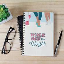 1PC Spiral‑Bound Illustrated Walking Workbook – Walk Off The Weight, Footprint & Wellness Design + 83 Pages Of Daily Walk Plans, Food & Mood Logs For Walking-Based Weight Loss & Mood Building – Walk Off The Weight Planner
