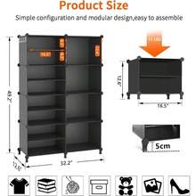 Closet Organizer, 8 Cube Closet Organizers And Storage, Closet Storage Shelves, Clothes Storage Organizers For Closet Bedroom Living Room Office Black - Blue - View 2