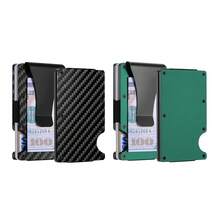 1 Or 2-Pack: RFID Blocking Slim Credit Card Holder Wallet For Men – Minimalist, Scratch-Resistant, With Removable Money Clip | Modern, Durable, Everyday Carry - 綠色和碳 - 查看 2