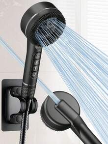 1 件/3 件带过滤器的高压淋浴喷头、浴室手持淋浴喷雾器、按摩花洒淋浴喷头（带 1.5 米淋浴软管和 ABS 支架套装）