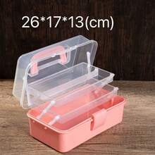 1pc Large Capacity Home Medicine Cabinet, 3-Tier Divided Medicine Cabinet, Portable Home First Aid Box, Moisture-Proof And Dust-Proof, Round Portable Handle, Suitable For Medicine Boxes And Bottles, Suitable For Bedroom, Living Room, Dorm And Other Spaces. - Multicolor - View 10