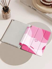 Heart-Shaped Color Block IPad Protective Case, Compatible With IPad (A16) 11th Generation (11-Inch, 2025 Model) And IPad 10th Generation (10.9-Inch, 2022 Model), With Pencil Slot, Tri-Fold Stand, Auto Wake/Sleep Function, Ideal Gift For Back To School, Valentine's Day, And Holidays - Multicolor - View 8
