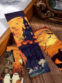 30pcs Halloween Scene BookmarksOffice SuppliesDecorative BooksMessage Marker CardsFor JournalsHousehold SuppliesColourful And Durable Paper BookmarksPerfect For GiftsPartiesHalloween Decorations - Multicolor - View 3