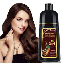 Black Color Shampoo For Gray Hair, Semi-Permanent Hair Color Shampoo For Men And Women, Herbal Ingredients, 3 In 1 100% Gray Hair Coverage Lasts 30 Days, 500ml/Ammonia Free/Natural Herbal Ingredients