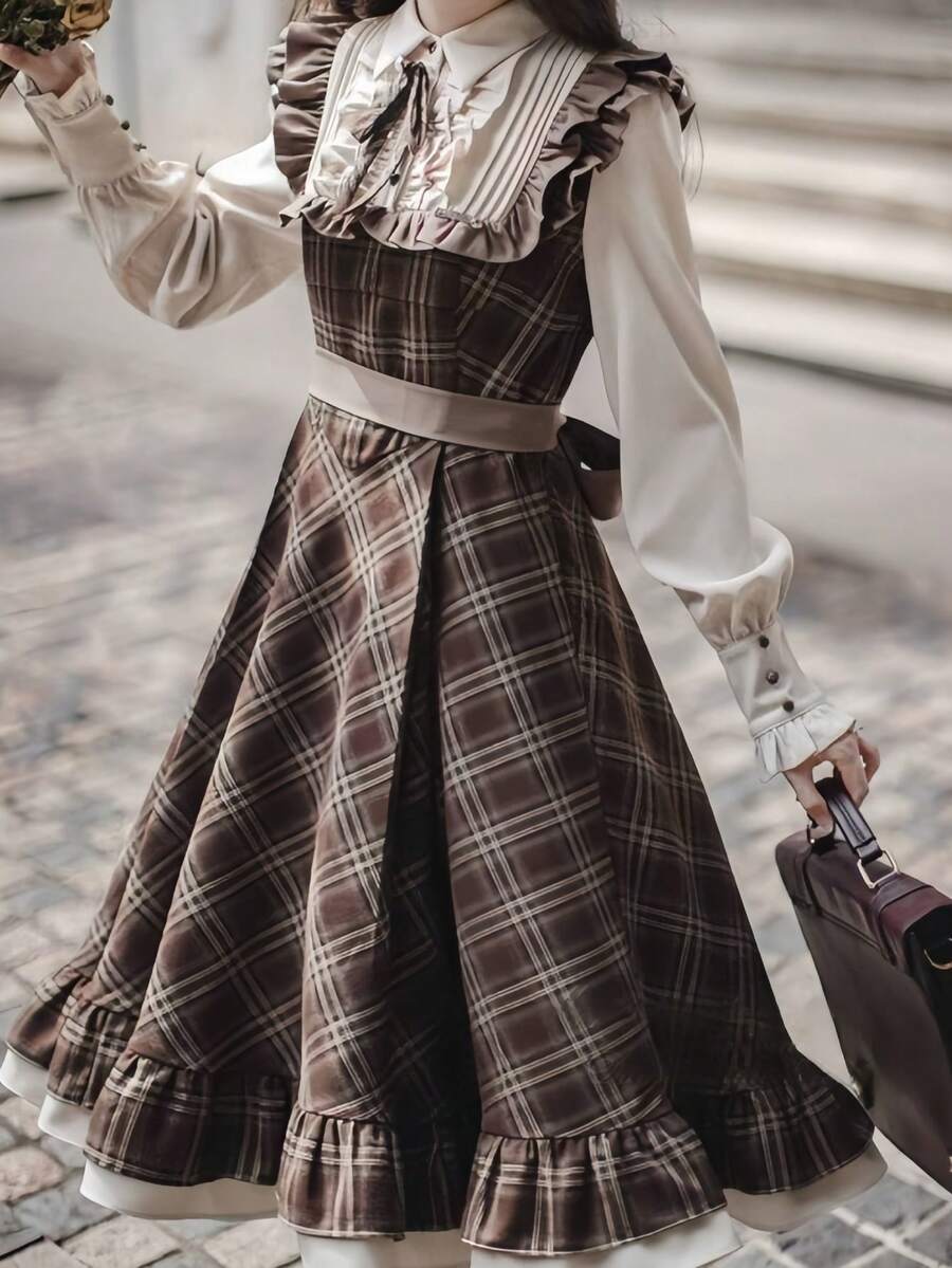 طقم زي خادمة، فستان دمية فرنسية عتيقة بطراز لوليتا، مناسب لصور التخرج، مواعيد الحديقة، العشاء الرومانسي، النوادي، حفلات الأزياء، عيد الحب - متعدد الألوان - مشاهدة 1