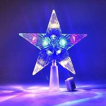 1个/3个/6个装圣诞LED发光星星装饰灯，适合圣诞派对DIY家居装饰发光圣诞树饰品 - 彩色 - 查看 13
