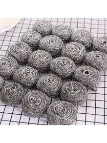 6pcs/12pcs Stainless Steel Kitchen Cleaning Balls - Non-Electric Dish Scrubber, Suitable For Bowls, Pots, Cooktops Stainless Steel Brush & Steel Wool, Cleaning Supplies - Multicolor - View 2