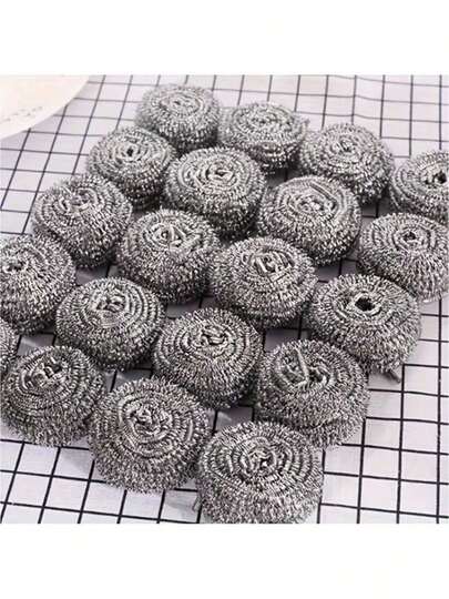 6 pezzi/12 pezzi Palline in acciaio inossidabile per la pulizia in cucina - Spazzola per piatti non elettrica, adatta per ciotole, pentole, piani cottura, spazzola in acciaio inossidabile e lana d'acciaio, forniture per la pulizia