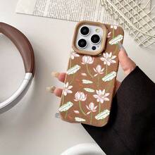Funda para móvil con diseño de carpa koi, de alta calidad, resistente a golpes y caídas, fabricada en TPU con textura de piel de oveja, compatible con 15 PRO, 16 PRO, 14 PLUS, 13 RRO, 12, 11 PRO, XS, X, XR, SHJC2269 - Caqui - Ver 4