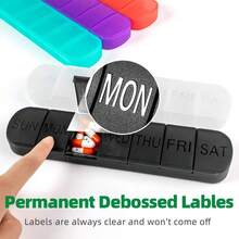 7-Day Pill Organizer Box, 1 Time Per Day, Arthritis Friendly Travel Pill Case, Medication Box With 7 Large Compartments For Vitamins & Supplements