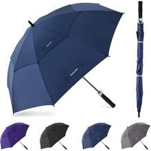 Paraguas de Grandes,Paraguas de Pro-Line de Gran Tamaño con Doble Toldo Ventilado a Prueba de Viento Impermeable para Hombres y Mujeres - azul - Ver 4