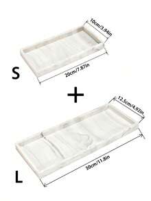 硅胶台面和梳妆台托盘 - 防碎硅胶厨房和浴室托盘、水槽皂液器托盘、香水和钥匙托盘、浴室梳妆台托盘 - 黑與白 - 查看 16
