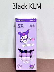 Sanrio 4 支装圆珠笔动漫    卡通舒适软握凝胶笔创意学生文具礼物返校学习用品（部分零件可能随机）