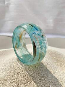 1pc Exaggerate Vintage Colorful Transparent Retrot Marble Pattern  Acryic Heavy Wide Bangle Bracelet Women Wrist Jewelry - Marble - View 16