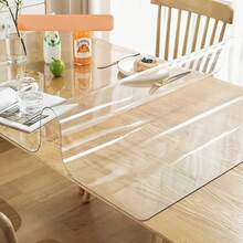 Transparent PVC Table Mat: Crystal Clear (Maintains Tabletop Appearance), Scratch-Resistant/Waterproof/Heat-Resistant, Durable, Easy To Clean, Affordable - Multicolor - View 7
