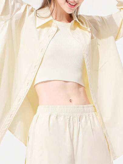 CAMEL CROWN Women's UPF50+ Sun Protection Spring And Summer Breathable Shirt Loose Simple Oversize