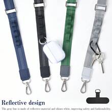 94-150cm Adjustable Nylon Lanyard Strap, Reflective Strip, Crossbody/Neck Strap, Compatible With All Smartphone Models, Multifunctional Stand, Anti-Drop, Lightweight Design