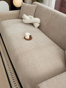 1 件雪尼尔人字纹沙发套，时尚奢华沙发保护套，装饰防滑防尘防刮沙发套，适合所有季节、卧室、客厅、书房、办公室 - 米色 - 查看 11