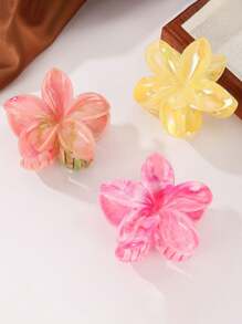 مشبك شعر 1 قطعة مزين بزهرة الفرانجيباني متعددة الألوان، مناسب للرحلات البحرية، الإطلالات اليومية، هدايا إكسسوارات الشعر، مشابك شعر أنيقة، أغراض المدرسة والجامعة، إكسسوارات الخريف والشتاء للإطلالات في العطلات للمرأة