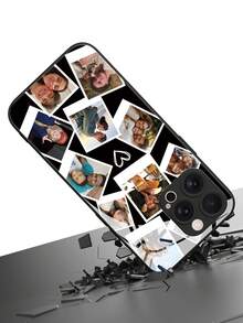1个定制手机壳，DIY多照片日常生活、家庭、情侣、宠物创意手机壳，兼容三星S24 Ultra/S25 Ultra和苹果16 Pro Max/15 Pro/14 Plus/13 Pro/12 Pro Max/11/Xs Max/8/7/6 Plus手机配件，送给男友/女友的最佳礼物，时尚，适合家庭使用，国际版，非国内版 - 黑色 - 查看 4