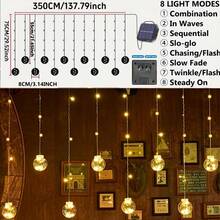 [Hot Recommendation] Solar New Wishing Ball Light, 8 Lighting Modes, Garden, Patio, Porch, Wedding, Party, Christmas, Halloween, New Year Outdoor Decoration, Solar Outdoor Light, Outdoor Garden Light - 1PC 圓球燈-暖白-太陽能 - 查看 5