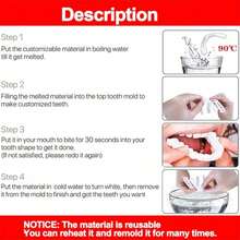 3pcs Tooth Veneers, Fake Teeth Smile Decoration Prop For Photography - Multicolor - View 9