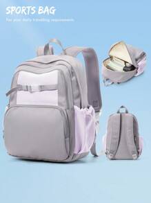 适合青少年女孩的可爱儿童学校背包，高品质学校背包书包书包，时尚书包小学高中书包大学初中高中小学生背包，大号大学旅行笔记本电脑背包女孩旅行背包适合 15.6 英寸笔记本电脑包 42*14.5*32 - 多色 - 查看 5