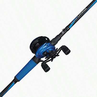 Abu Garcia Blue Max Low Profile Baitcast Reel And Fishing Rod Combo 7'